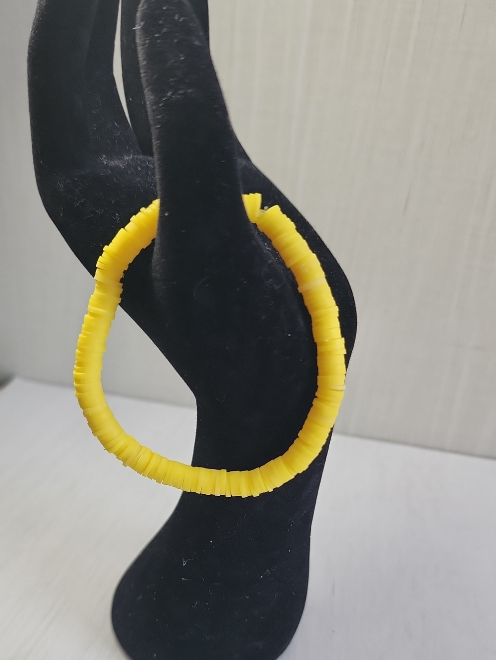 Yellow Heishi Disc Beaded Stretch Bracelet